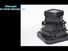 Hình ngang 200mm Wafer Carrier Canisters Box Chất liệu PP dẫn điện màu đen